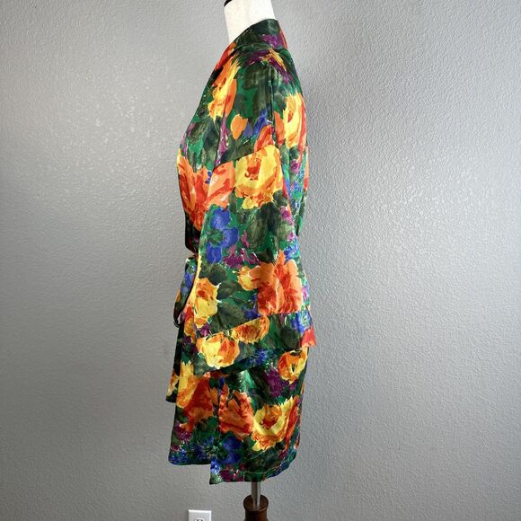 Victoria's Secret Vintage Gold Label Colorful Floral Dressing Robe Size M - Picture 3 of 7